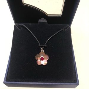 Swarovski Crystal Red Flower Necklace